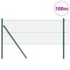 Svářený drátěný plot se 13 sloupky Zelená 0.4x100 m Ocel
