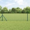 Svařovaný drátěný plot se 13 sloupky Zelená 0.6x100 m Ocel