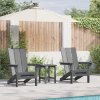 3dílný zahradní lounge set vidaXL světle šedá HDPE, Skládací Adirondack židle vidaXL světle šedá 74.5x80.5x90 cm HDPE, Boční stůl Adirondack vidaXL světle šedá 38x38x45 cm HDPE