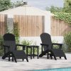 Adirondack židle s opěrkami na nohy 2 ks Černé HDPE