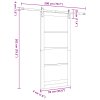 Posuvné dveře vidaXL s hardwarem 93x202 cm masivní dřevo borovice