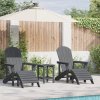 Adirondack židle s podnožkami 2 kusy světle šedé HDPE