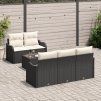 Sada zahradních pohovek Černá polyratan 3345577