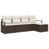 Set pohovek 5 pcs Hnědá polyratan 3346338