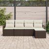 Set pohovek 5 pcs Hnědá polyratan 3346338