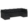 Set pohovek s polštářem 7 pcs Černá polyratan 3346533