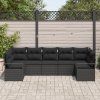 Set pohovek s polštářem 7 pcs Černá polyratan 3346533