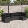 Set pohovek s polštářem 7 pcs Černá polyratan 3346533