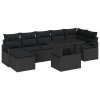 Sada zahradních pohovek s úložištěm 8 pcs Černá polyratan