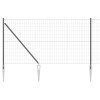 Plot s sloupkem Šedá 1 x 25 m Ocel a PVC 3350679