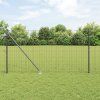 Plot s sloupkem Šedá 1 x 25 m Ocel a PVC 3350679