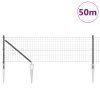 Plot s sloupkem Šedá 0,6 x 50 m Ocel a PVC 3350692