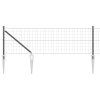 Plot s sloupkem Šedá 0,4 x 50 m Ocel a PVC 3350714