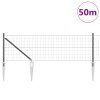 Plot s sloupkem Šedá 0,4 x 50 m Ocel a PVC 3350714