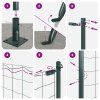 Plot s sloupkem Zelená 1 x 10 m Ocel a PVC 3350820