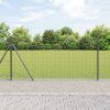 Plot s sloupkem Šedá 1 x 10 m Ocel a PVC 3350918