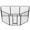 Ohrádka pro psy 8 panelů ocelová 80 x 100 cm černá 170574