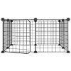 8dílná klec pro domácí mazlíčky s dvířky černá 35 x 35 cm ocel