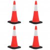 Reflexní dopravní kužely s těžkými základnami 4 ks 75 cm
