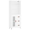 Skříň highboard bílá 69,5 x 34 x 180 cm kompozitní dřevo