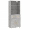 Skříň highboard betonově šedá 69,5x34x180 cm kompozitní dřevo