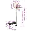 Basketbalový koš bílý 258–363 cm polyethylen 93648