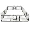 Ohrádka pro psy 16 panelů ocelová 60 x 80 cm černá 275492