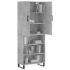 Skříň highboard betonově šedá 69,5x34x180 cm kompozitní dřevo