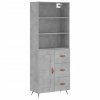 Skříň highboard betonově šedá 69,5x34x180 cm kompozitní dřevo