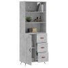 Skříň highboard betonově šedá 69,5x34x180 cm kompozitní dřevo