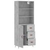 Skříň highboard betonově šedá 69,5x34x180 cm kompozitní dřevo