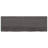 Nástěnná police tmavě hnědá 180x60x(2-4)cm ošetřený masivní dub