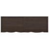 Nástěnná police tmavě hnědá 180x60x(2-4)cm ošetřený masivní dub