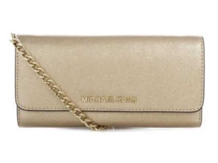 Michael Kors kabelka / peněženka s řetízkem jet set travel zlatá