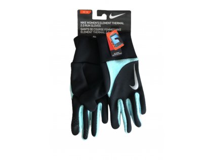 Nike dámské rukavice běžecké Run Gloves černá / tyrkysová