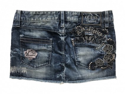 Guess Premium dámská sukně jeans Los Angeles modrá