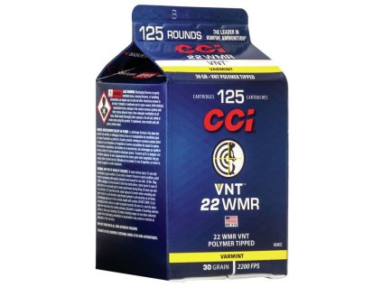 CCI, VNT Varmint, .22WMR, 30GR, Varmint Tipped, nikolvaná nábojnice