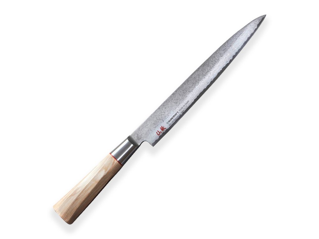 Japonský nůž Sashimi 210 mm Suncraft Senzo Twisted Octagon Damascus