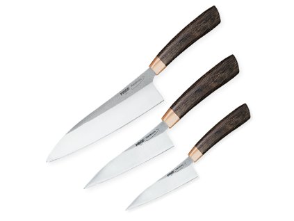 set nožů Chef 180 + Chef 140 + Paring 110 mm PIRGE Handmade KROP 4