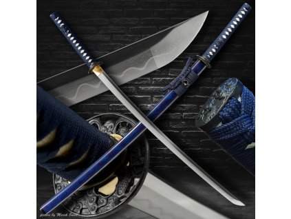 4032 blue dragon japanese katana t 10 steel yokote choji hamon