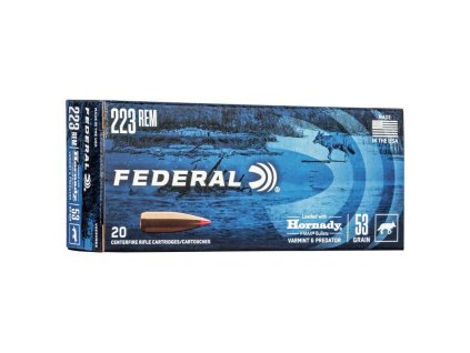Náboj kulový Federal, Varmint-Predator, .223 Rem., 53GR (3,4g), Hornady V-Max