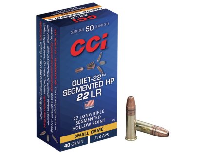 Náboj kulový CCI, Subsonic Quiet-22, .22LR, 40GR (2,6g), Segmented HP Quiet