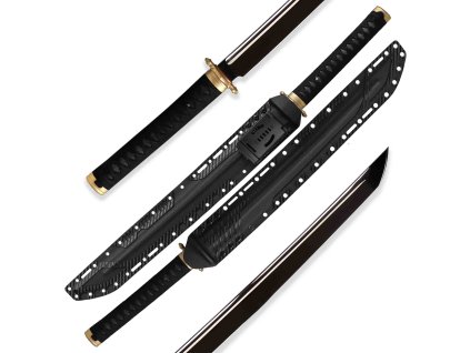 Moderní taktická replika meče wakizashi z oceli AISI S7 s kydexovou pochvou.