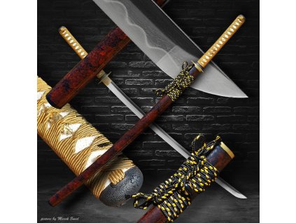 4035 gold musashi japanese katana t 10 steel yokote choji hamon