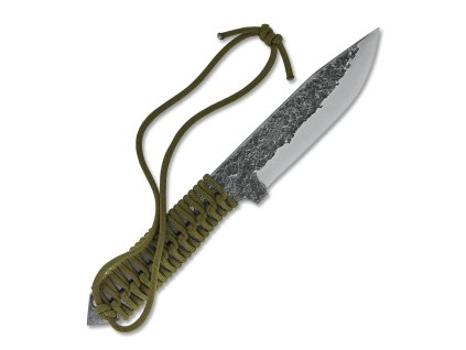 Japonský bojový pevný nůž Kanetsune Seki Karasu Blue Steel, paracord