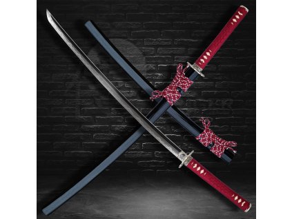 Funkční replika samurajského meče katana Arashinoumi 2,34 Shaku, skládaná uhlíková ocel AISI 1075, reálný hamon Choji, diamonf shaped Yokote