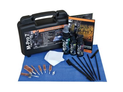 Univerzální sada M-PRO7, pro čištění palných zbraní, vč. kartáčků a přípravků, plast. kufr