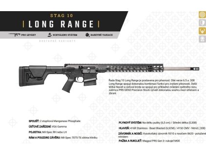 Puška sam. Stag Arms, Mod: STAG 10 Long Range, Ráže: 6,5mm CRM, hl.: 24", černá