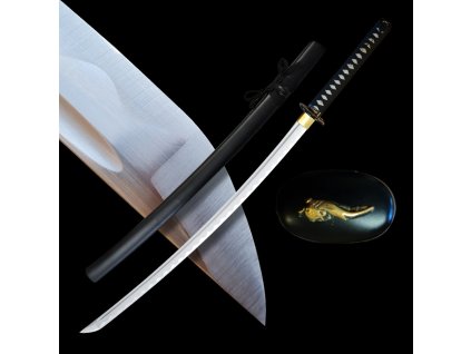 Dekorativní replika samurajského meče katana Odawara 2,30 Shaku, uhlíková ocel AISI 1045, leštěná imitace hamonu, Yokote