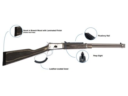 Puška opak. Rossi, Model: Puma Laminated, Ráže: .357 Mag, hl.: 20" (51cm), nerez, lamino